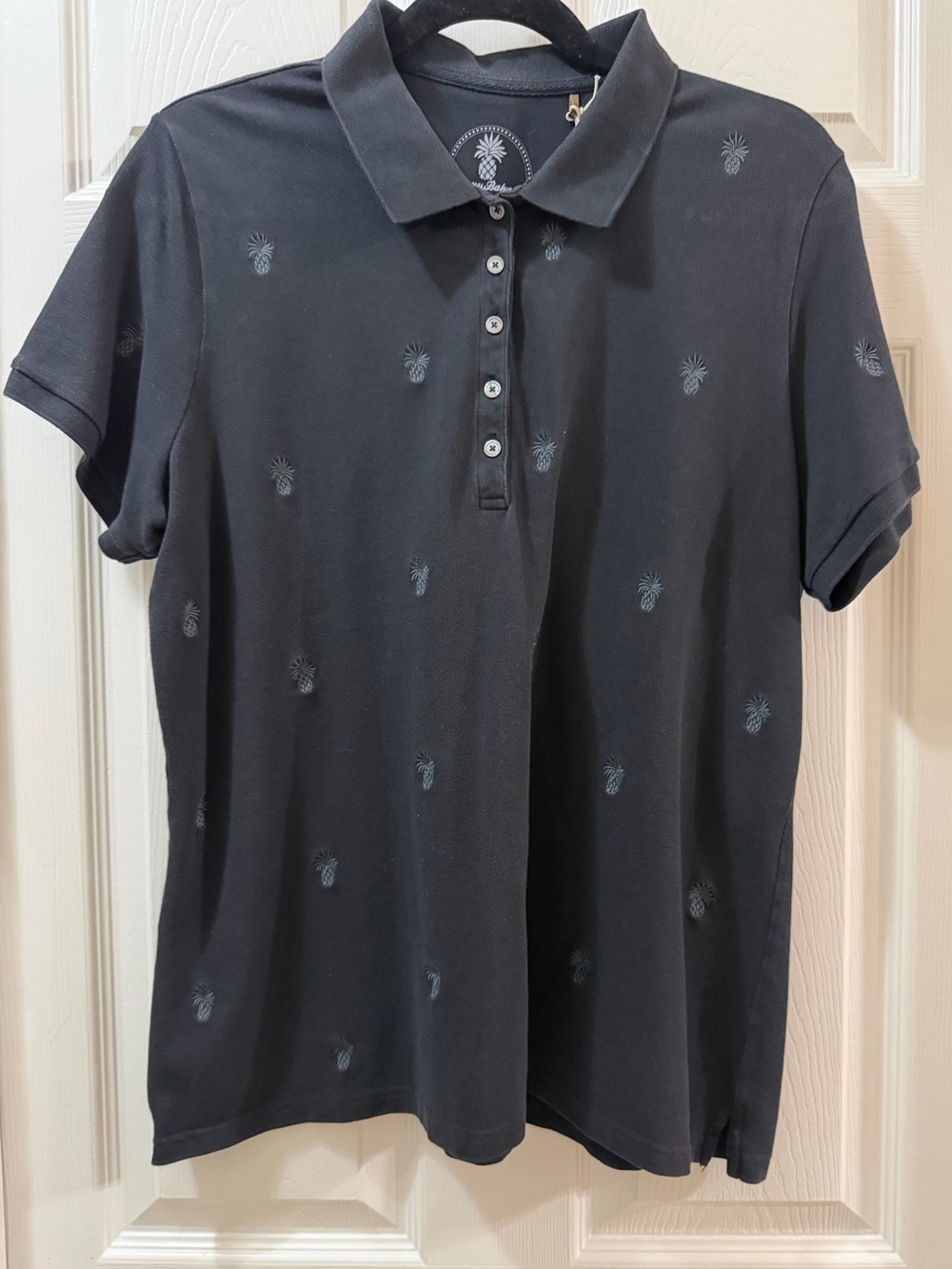 Tommy Bahama New Paradise Polo XL BLACK Embroidered Pineapple